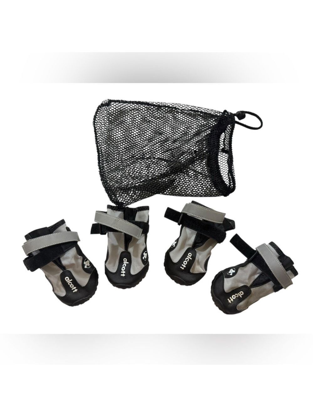 Alcott Dog Adventure Boot Shoes Reflective Black/Gray Set SzMed